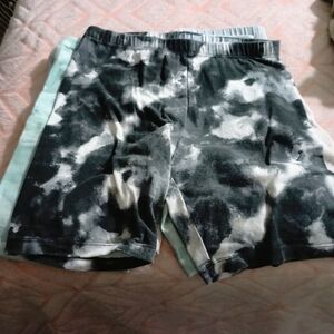 Black and White Tie-Dye Shorts